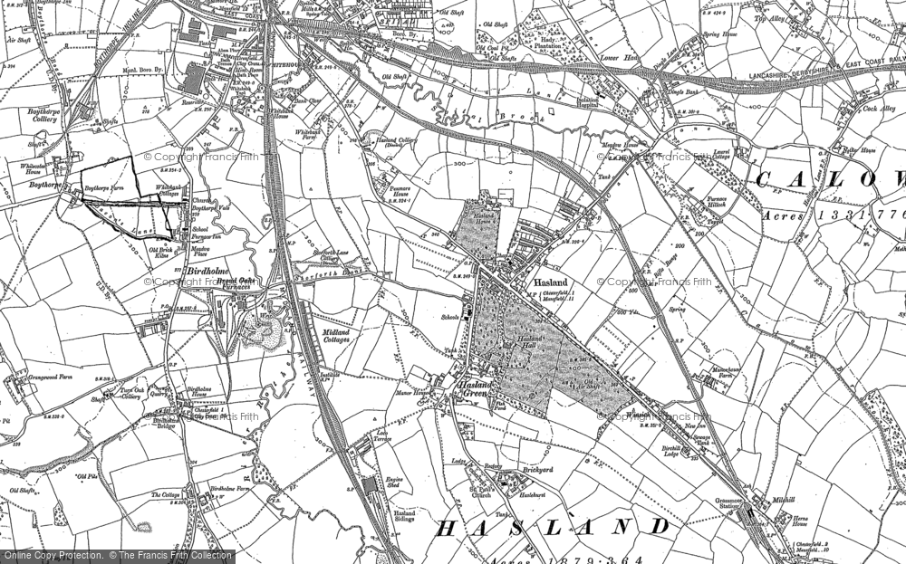 Old Map of Historic Map covering Birdholme in 1876