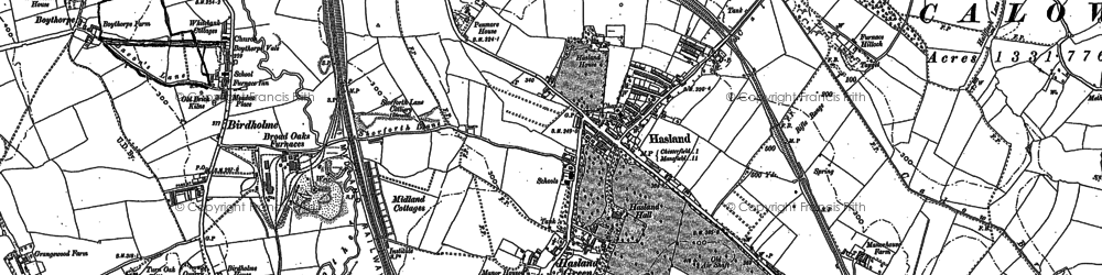 Old map of Hasland in 1876