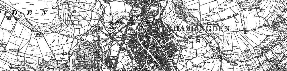 Old map of Hud Hey in 1891