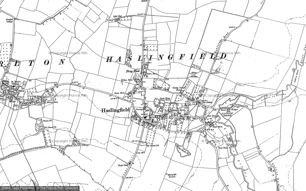 Old Map of Haslingfield, 1885 - 1886 in 1885