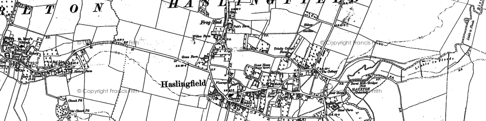 Old map of Haslingfield in 1885