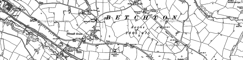 Old map of Hassall Green in 1897