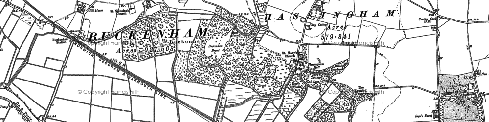 Old map of Hassingham in 1881