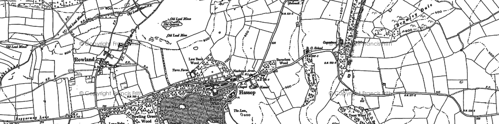 Old map of Hassop in 1878