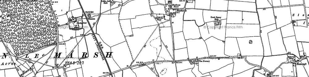 Old map of Hasthorpe in 1887
