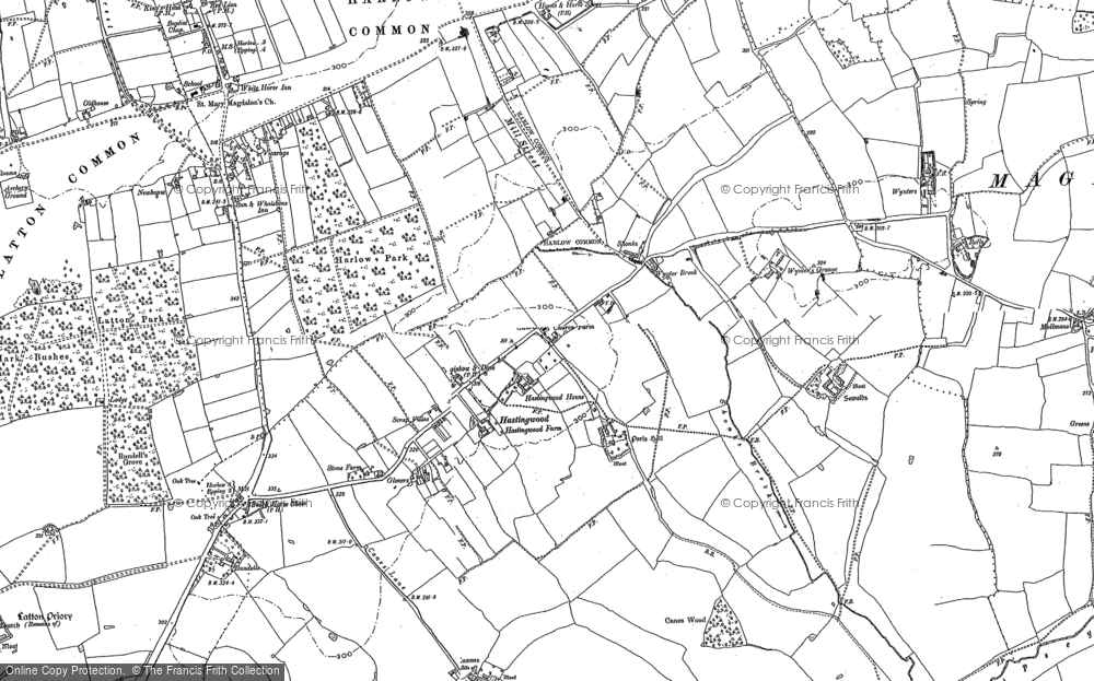 Old Map of Historic Map covering Wynter's Grange in 1895