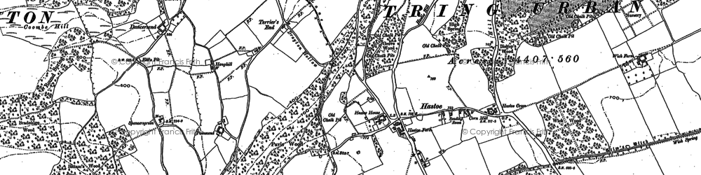 Old map of Hastoe Hill in 1896