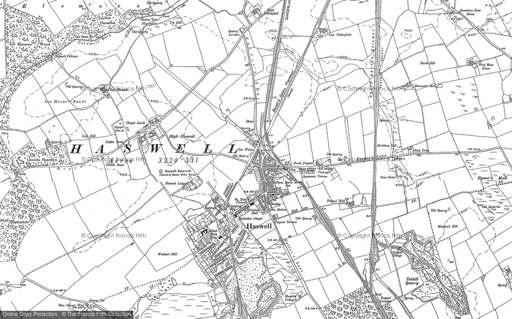Old Map of Haswell, 1896 - 1914 in 1896