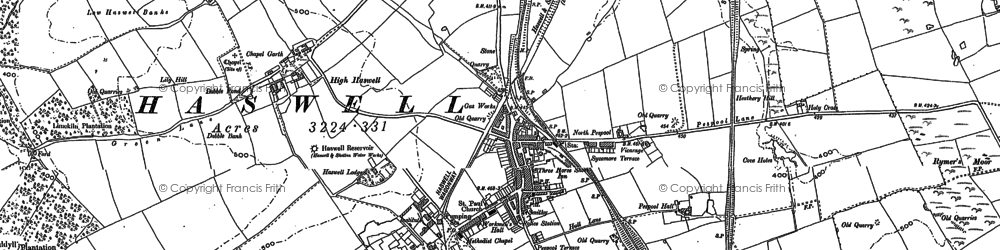 Old map of Haswell in 1896