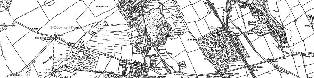 Old map of Haswell Plough in 1896