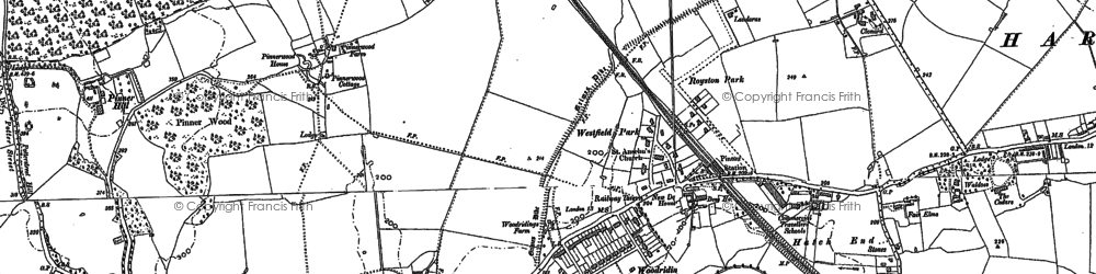 Old map of Hatch End in 1894