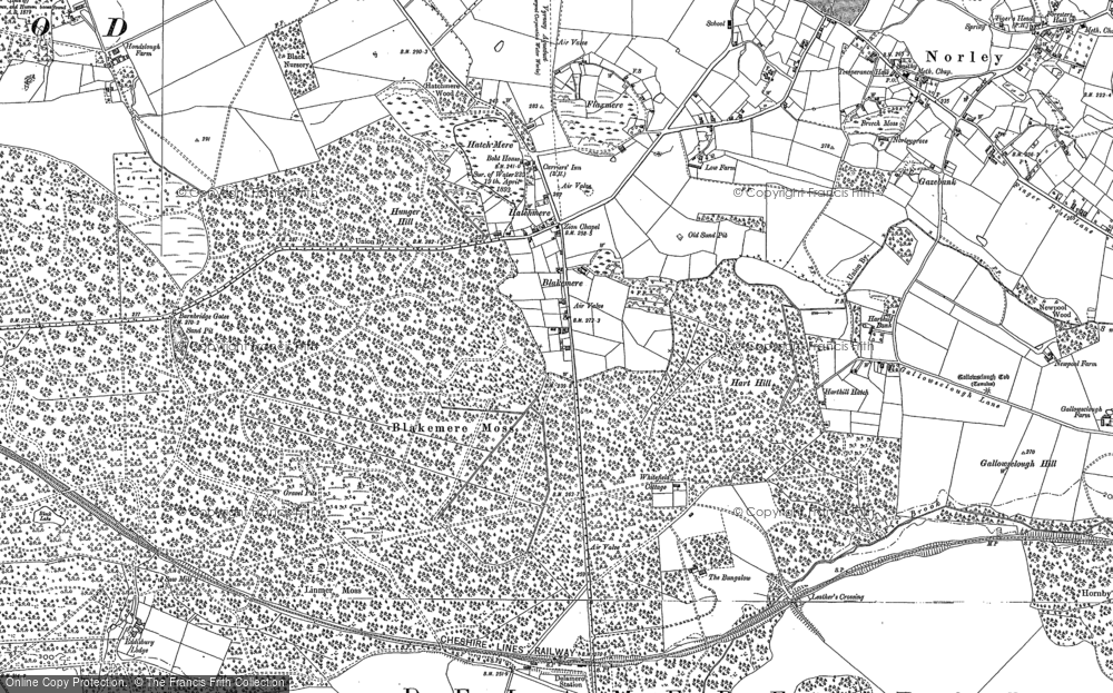 Old Map of Historic Map covering Blakemere Moss in 1897