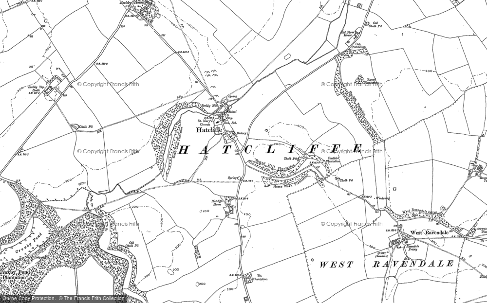 Old Map of Hatcliffe, 1887 in 1887