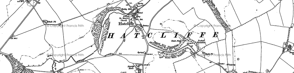 Old map of Hatcliffe in 1887