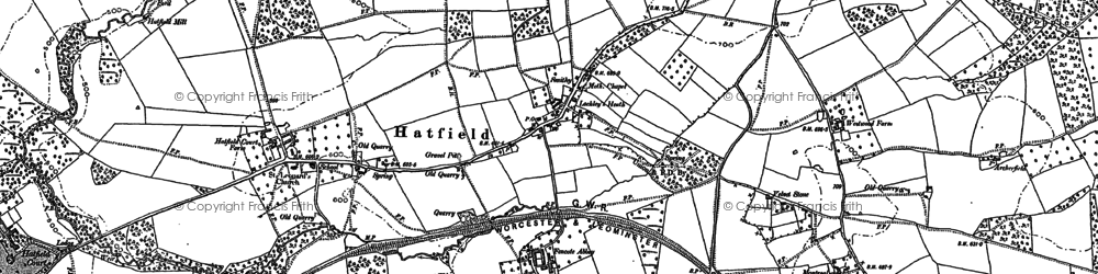 Old map of Hatfield in 1885