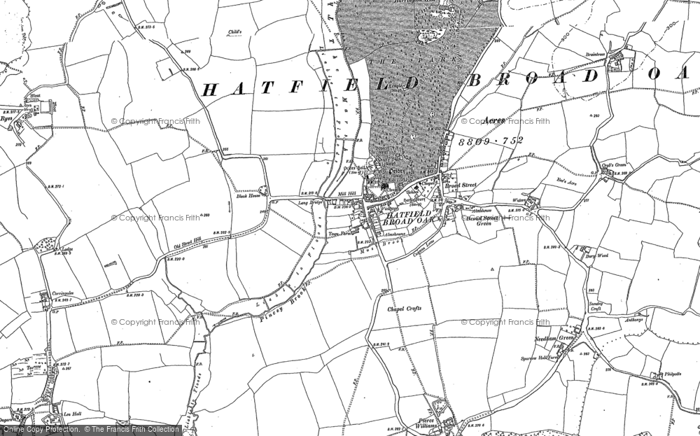 Old Map of Hatfield Broad Oak, 1895 in 1895