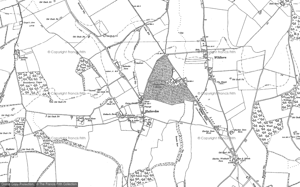Old Map of Hatherden, 1909 in 1909