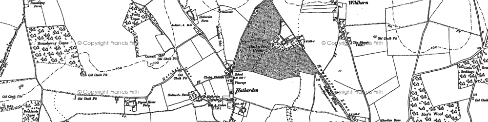 Old map of Hatherden in 1909