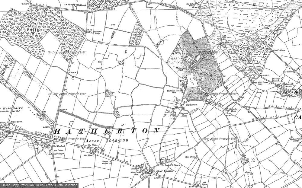 Old Map of Hatherton, 1883 in 1883