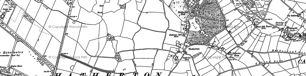 Old map of Hatherton in 1883