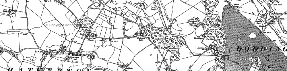 Old map of Hatherton in 1897