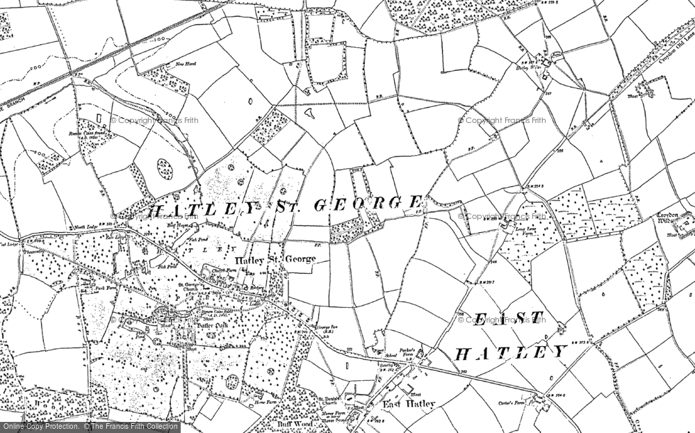Old Map of Hatley St George, 1900 - 1901 in 1900