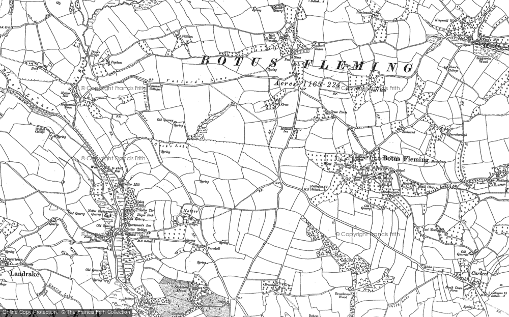 Old Map of Historic Map covering Bicton in 1865