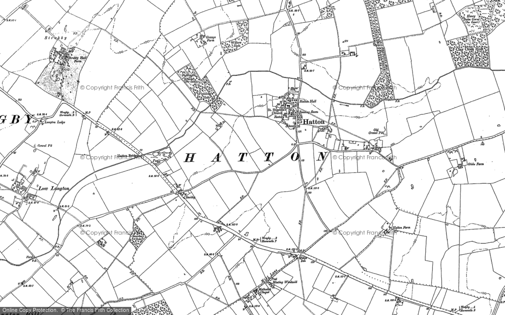 Old Map of Hatton, 1886 in 1886