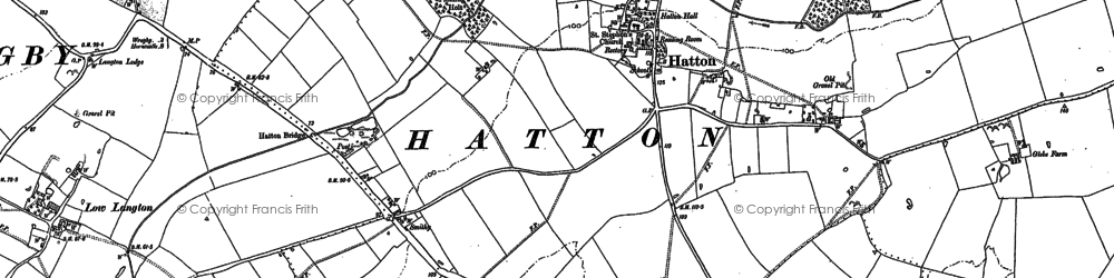 Old map of Hatton in 1886