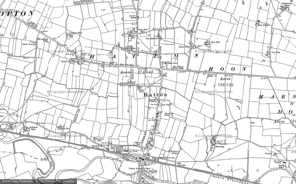 Old Map of Hatton, 1899 - 1900 in 1899
