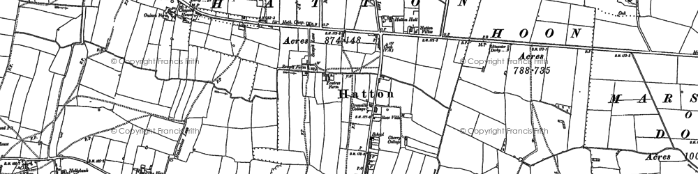 Old map of Hatton in 1899
