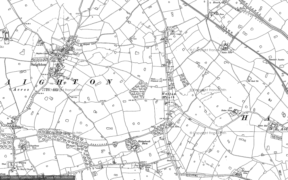 Old Map of Hatton Heath, 1897 - 1909 in 1897