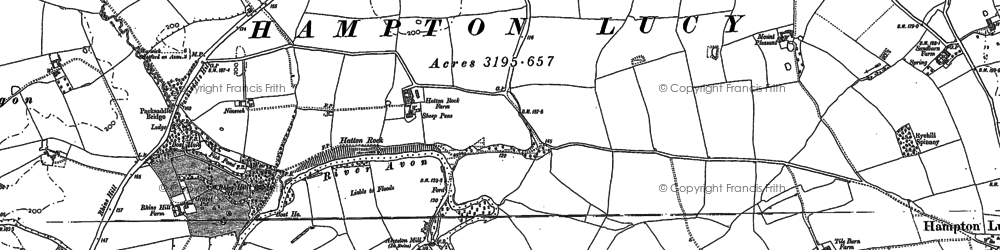 Old map of Hatton Rock in 1885