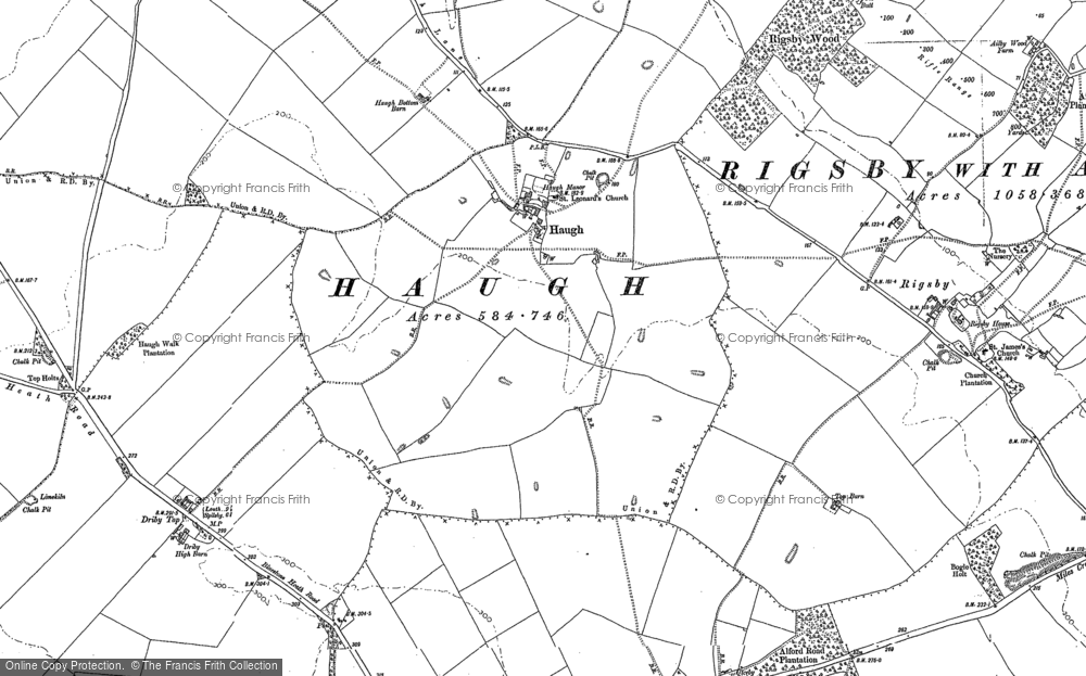 Old Map of Haugh, 1887 - 1888 in 1887