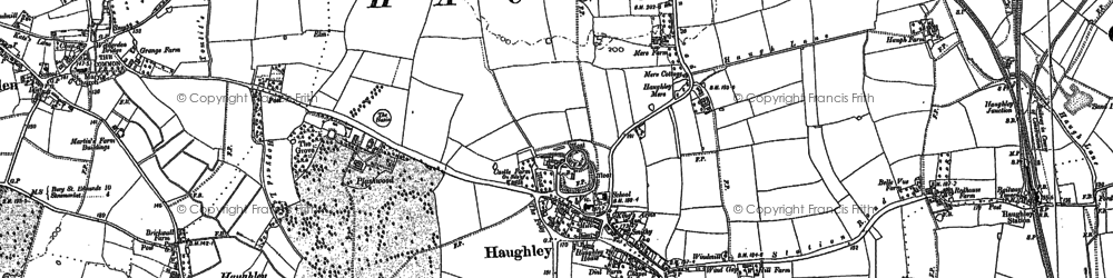 Old map of Haughley in 1884