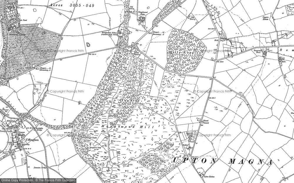 Old Map of Haughmond Hill, 1881 in 1881
