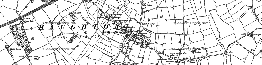 Old map of Shut Heath in 1880