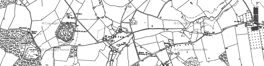 Old map of Haughmond Abbey in 1881
