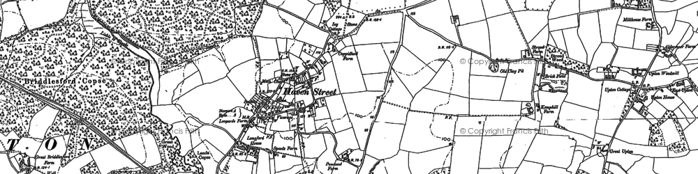 Old map of Blackbridge Brook in 1896
