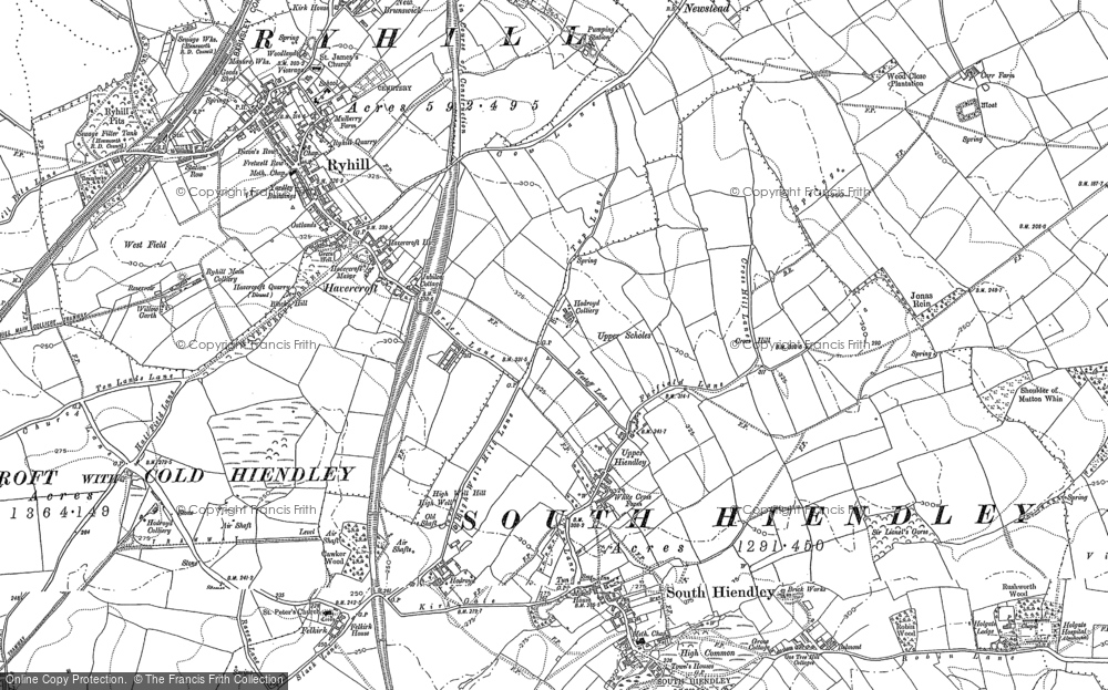 Old Map of Havercroft, 1891 in 1891
