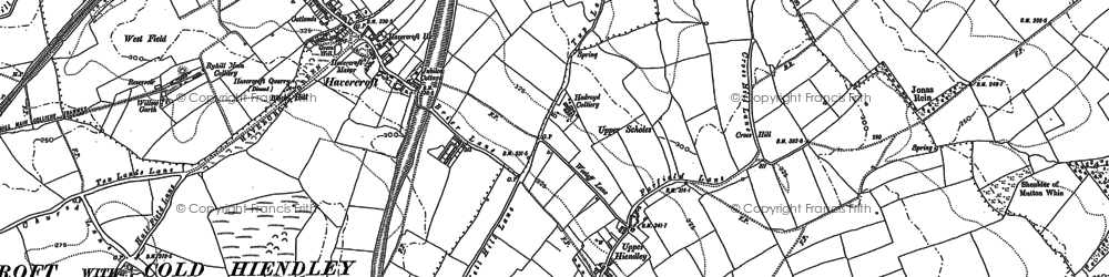 Old map of Havercroft in 1891