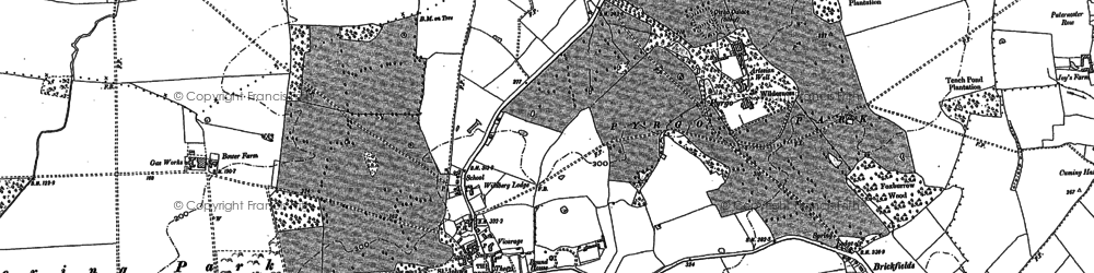 Old map of Havering-atte-Bower in 1895