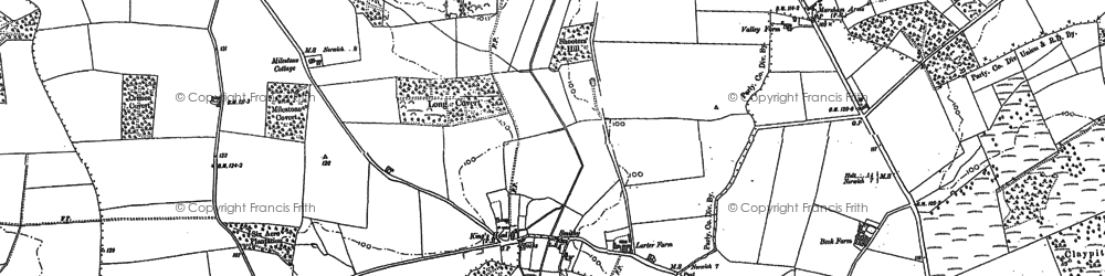 Old map of Haveringland in 1882