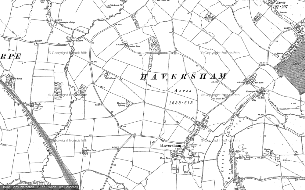 Old Map of Haversham, 1898 in 1898