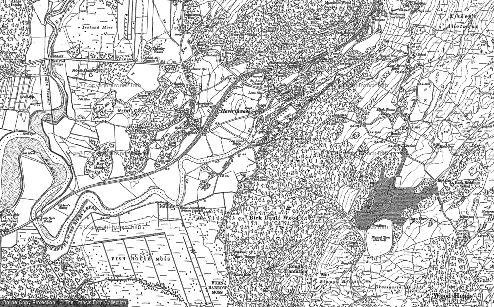Old Map of Historic Map covering Low Wood in 1911