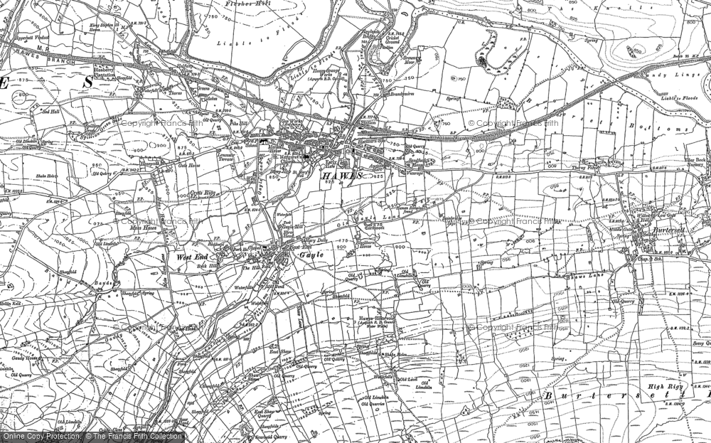 Old Map of Hawes, 1892 - 1910 in 1892