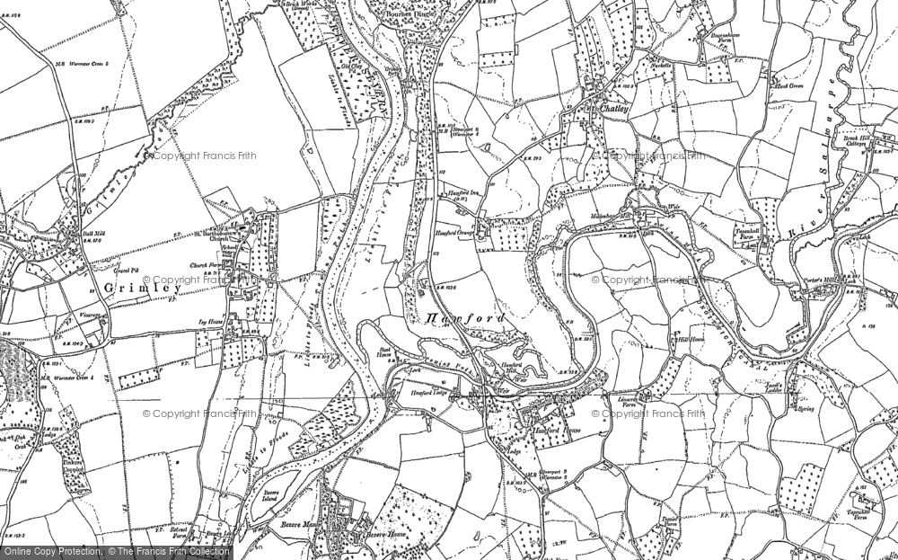 Old Map of Hawford, 1884 in 1884