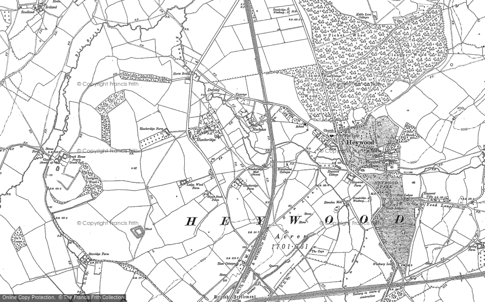 Old Map of Historic Map covering Dursley in 1922