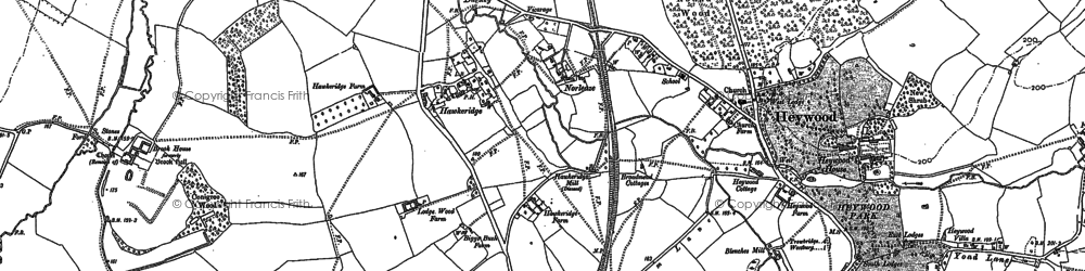 Old map of Hawkeridge in 1922