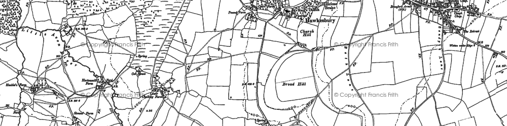 Old map of Broad Hill in 1881